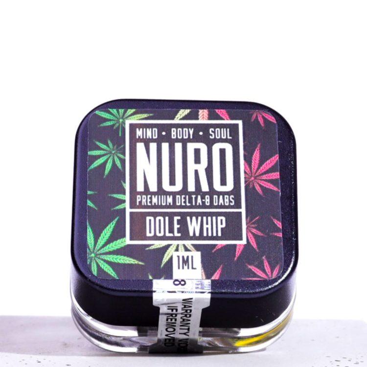 - Nuro Delta 8 THC Dabs (made up of 100% botanical terpenes) is ready for any heating element. All of Nuro's D8 Dabs use top quality material resulting in a clean taste for the ultimate effect. Nuro's Dole Whip terpene blend is an ode to that deliciously sweet, refreshing, frozen pineapple treat from back in the day. Right off the bat you're hit by the aromas of sweet, juicy, freshly cut pineapple and green melon. 80 mg of Delta-8 THC, 1 ML - Sativa (Energy) - CBD Modern