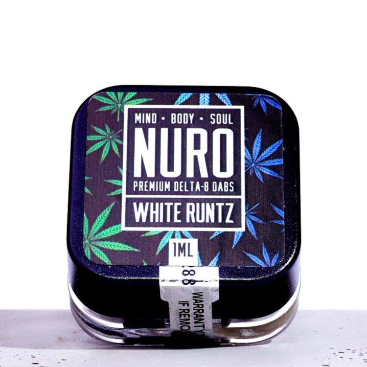 - <div data-pm-slice="1 1 []" data-en-clipboard="true">Nuro Delta 8 THC Dabs (made up of 100% botanical terpenes) is ready for any heating element. All of Nuro's D8 Dabs use top quality material resulting in a clean taste for the ultimate effect.</div> <div>Nuro's White Runtz is known for its super delicious flavor and long lasting chill effects. White Runtz is perfect for any hybrid lover that likes both the relaxed vibes from an indica, but the energy that comes with a sativa. Flavor profile is a combination of sweet and sour candy with a touch of citrus.</div> <div>80 mg of Delta-8 THC, 1 ML</div> <div>Hybrid - Chill</div> - CBD Modern