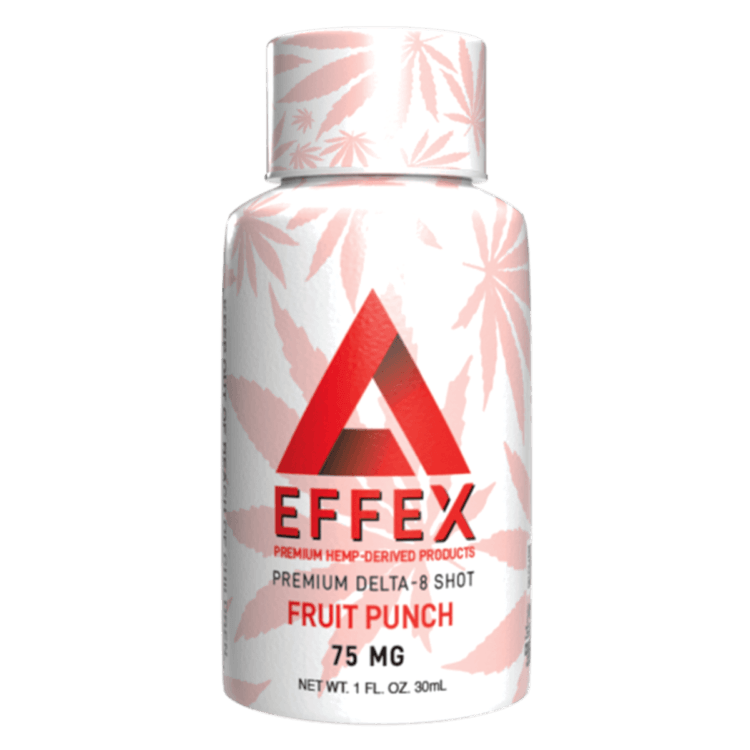 - Delta Effex introduces Premium Fruit Punch Delta 8 THC Shot! This little guy packs a punch and leaves you with both cerebral focus and an ultimate body high. Perfect for on-the-go situations all wrapped up in a nice easy, convenient, fast way to get your delta 8 THC for whatever the day throws at you. <ul> <li>75mg of delta 8 THC per bottle</li> </ul> [Must be 21 years or older to use or purchase] - CBD Modern