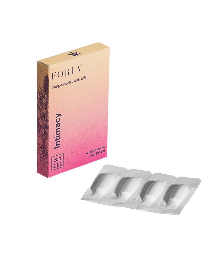 - Love penetration? Go deeper with our all-natural CBD suppositories, which deliver 50mg of organic broad-spectrum CBD when used vaginally or rectally. Enhance arousal, ease discomfort with increased vaginal lubrication, and relieve tension. Also used to help with menstrual cramps. 4 suppositories, 50mg active CBD each - CBD Modern