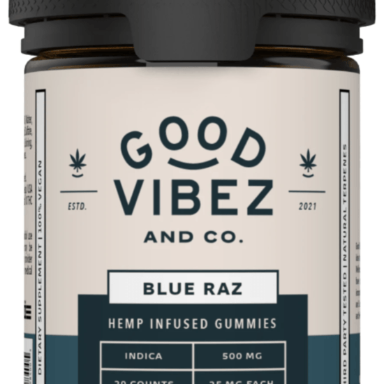Good Vibez THC-O Gummies Blue Raz