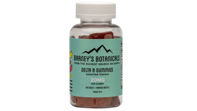 - <h1>Barney’s Botanicals 20mg Delta 8 THC Gummies</h1> New all-natural hemp-derived Barney’s Botanicals 20mg Delta 8 THC gummies. These gummies are assorted flavors and made with natural ingredients. Each of these Delta 8 THC gummies has 20mg of Delta 8 THC and are 3rd party lab tested. Made in the USA. Available in a 30ct bottle. Or if you have more of a tolerance try out our 50 mg Delta 8 THC Gummies. You wont be disappointed with the results. <h2>Barney’s Delta 8 Gummies</h2> Barney’s Botanical 20mg Delta 8 gummies contain a total of 600mg of legally hemp-derived Delta 8 THC per bottle.  These gummies deliver a potent one of a kind uplifting and motivating feel with a calming body sensation.  This Delta 8 Gummy is legal according to federal law and many states have adopted the federal laws, as it is 100% derived from legal hemp and does not contain any ∆9 THC. We have tried many Delta 8 gummies over the years and kept going back to the Barney’s Botanicals gummies.  They’re made in a FDA licensed facility, the effects and flavors are always consistent and this company is progressing towards the cGMP certification. <h3>Barney’s Botanicals Gummy Ingredients:</h3> Organic Glucose Syrup (wheat), Organic Cane Sugar, Pectin, Citric Acid, Ascorbic Acid, Natural Flavors, Natural Colors (organic concentrated apple, organic carrot, organic pumpkin, organic black currant), Industrial Hemp - CBD Modern