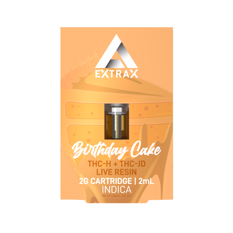 - Check out Delta Extrax's latest and greatest Tangie Sunrise THCh THCjd Cartridge!  This is Hemp-derived and is a 2 gram cartridge which features a proprietary blend of: THCh, THCjd, THCP, Delta 8 THC, Delta 10 THC, and Live Resin. This strain is like a glass of freshly squeezed OJ, but in cartridge form. Although its Hybrid essence has uplifting properties, it tends to balance this out with a body heaviness. The aroma from this cart tends to produce notes of zesty citrus along with natural elements of diesel and woody undertones. <h3>Additional Product Information</h3> <strong>Size:</strong> 2g | 2mL <strong>Suggested Use:</strong> 1-2 puffs to establish individual tolerance <h4><strong>Ingredients:</strong> THCh, THCjd, THCP, Delta 8 THC, Delta 10 THC, Live Resin</h4> Delta Extrax Lights Out Collection: We’ve turned off the lights and combined some well known + unknown cannabinoids in this one of a kind collection. You’ll find a steady blend of: THCh, THCjd, THCP, Delta 8 THC, Delta 10 THC, Live Resin. There’s no other blend of cannabinoids like this out there! Turn off the lights, take puff, and enjoy the ride. These are very potent products that you’re going to have to experience for yourself. <strong>Ingredients:</strong> THCh, THCjd, THCP, Delta 8 THC, Delta 10 THC, Live Resin <h4>What is THCh?</h4> The THCh cannabinoid stands for Tetrahydrocannabihexol and is said to be 10 times more potent than THC. This is a natural, but rare occurring cannabinoid found in the Hemp plant. However, one important thing to note is that your body might not have a tolerance to THCh; therefore, it might present itself to you as a brand new type of high. This cannabinoid is very potent and has a unique entourage effect when combined with other cannabinoids. We recommend starting off slow when taking anything with THCh in it. <h4>What is THCjd?</h4> Another rare but natural occurring cannabinoid is Tetrahydrocannabioctyl (THCjd). The 3 “major” cannabinoids are CBD, CBG, and THC which have 5-carbon sidechains. However, THCjd has 8-carbon sidechains which makes it up to 19 times more potent than THC. Also, THCjd is considered to be a “minor” cannabinoid just like THCh; more “minor” cannabinoids are starting to emerge with longer carbon sidechains which creates more potent products. <h4>What is Delta 8 THC?</h4> Delta-8 THC is an isomer of CBD, is derived from hemp and CBD, and is a psychoactive cannabinoid that packs several benefits. The unique cannabinoid is different, chemically, from its close relative, Delta-9 THC. It only differs from a few atomic bonds. However, it occurs in small concentrations and is Hemp derived making it Hemp compliant because it contains less than 0.3% of Delta 9 THC as required under the <a title="Hemp Production and the 2018 Farm Bill" href="https://www.fda.gov/news-events/congressional-testimony/hemp-production-and-2018-farm-bill-07252019" target="_blank" rel="noopener">2018 Farm Bill</a>. <h4>What is Delta 10 THC?</h4> Delta 10 THC is a cannabinoid extract from the Hemp plant. It’s very similar to Delta 8 THC in the way it’s made; however, the differences between Delta-8 and Delta-10 is the chemistry behind the molecular structure of the compounds. The term “Delta” indicates the double bond in a compound’s chemical structure. In the case of Delta-8 and Delta-10, the number that follows tells you where the double bond is located. <h4>What is THCP?</h4> THCP first begins as a substance initially formed as cannabigerolic acid (CBGA), known as the “mother cannabinoid” from which cannabinoids derive from. By the same token, TCHPA (Tetrahydrocannabiphorol Acid) becomes THCP and on its own it’s 33 times stronger than regular THC, which means its effects on the body are amplified. <h4>What is Live Resin?</h4> Live Resin is the process of extracting cannabinoids from frozen Hemp plants. This results in more potent cannabinoids that include a better flavor, and is a lot more closer to original extract. Our Lights Out collection includes this extraction process in the cannabinoids that we use. [Must be 21 years or older to purchase and consume] - CBD Modern